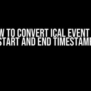 SQL: How to convert iCal event blob to start and end timestamp