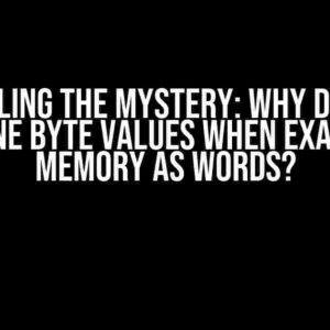 Unraveling the Mystery: Why does gdb combine byte values when examining memory as words?